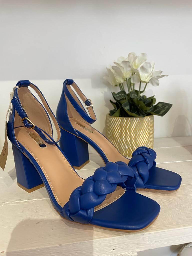 Block Heel Platted Sandal