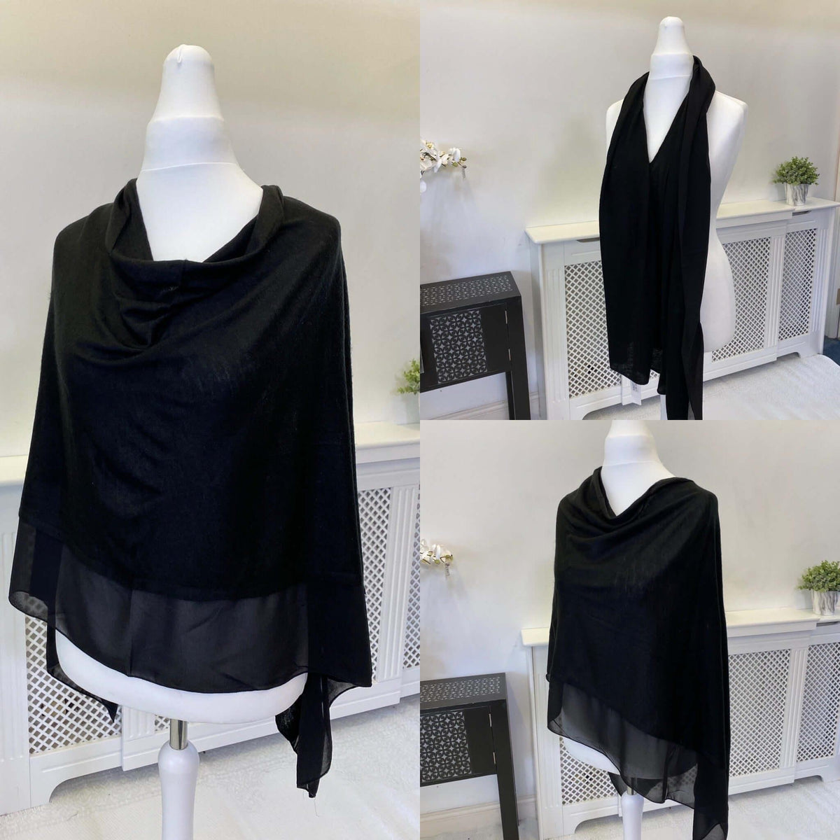 Chiffon Edged 3 in 1 Ladies Poncho