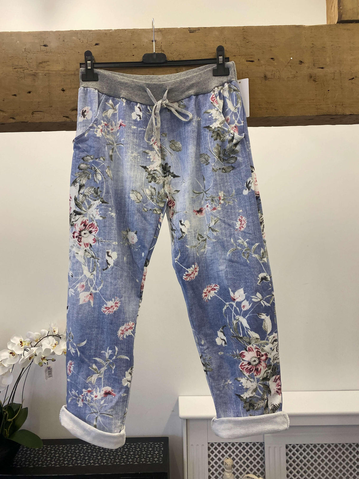 Floral Denim Jogger