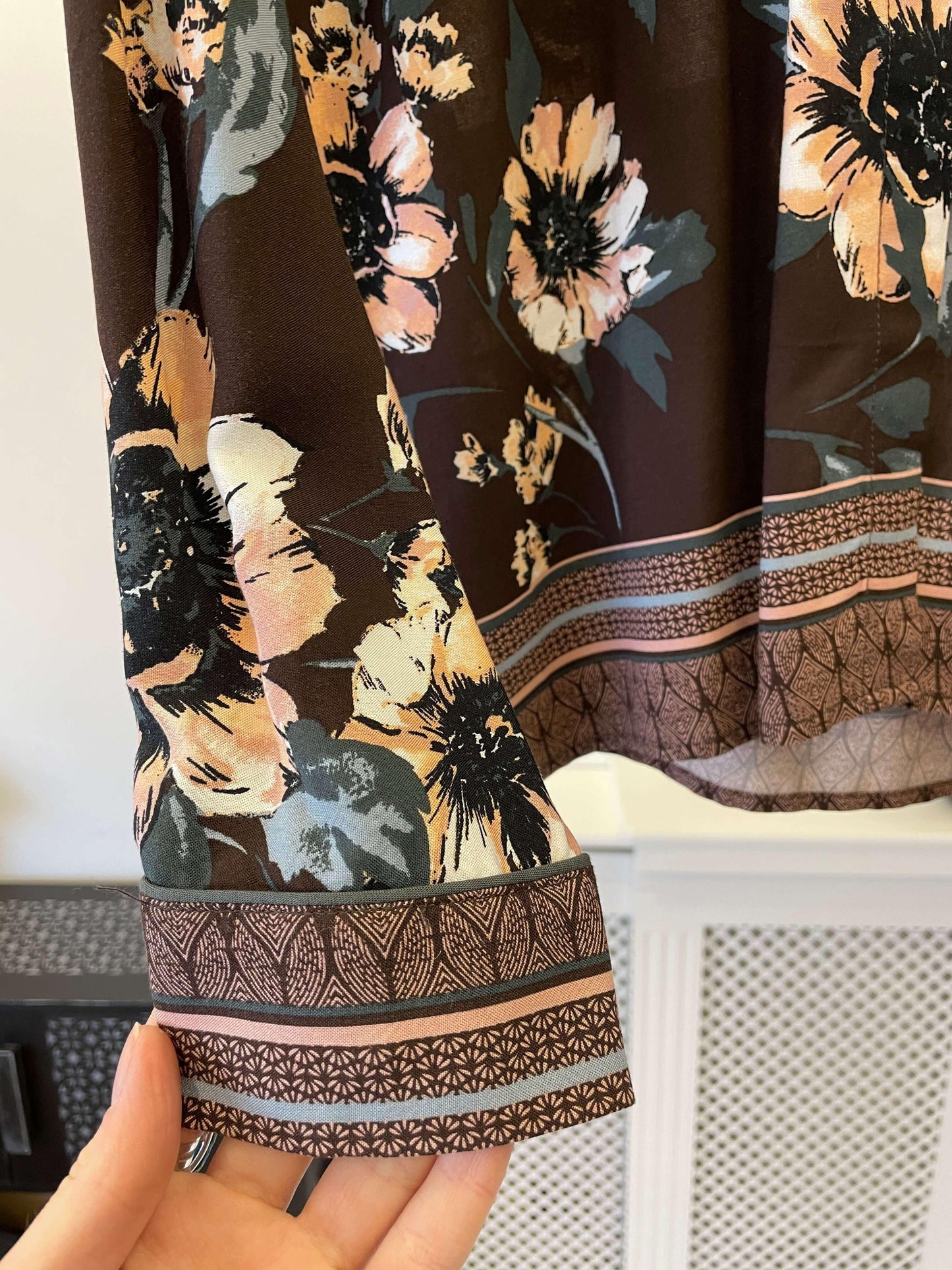 b young Brown Floral Ladies Shirt