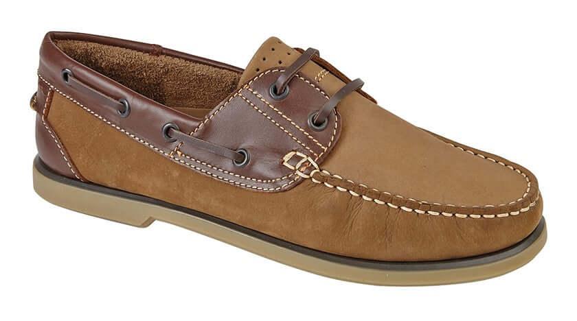 Mens Brown Moccasin Boat Shoe