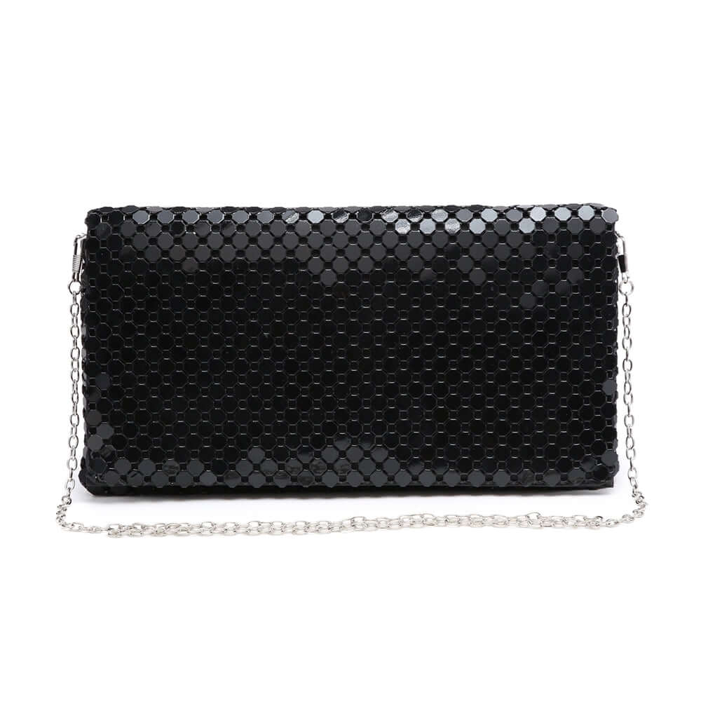 Metallic Clutch Bag with Long Strap