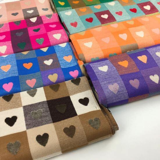 Checkerboard Heart Print Super Soft Scarf