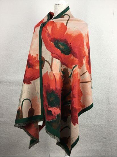 Luxurious Red Poppy Scarf