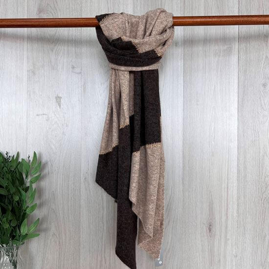 Colour Block Scarf - Gold Detail