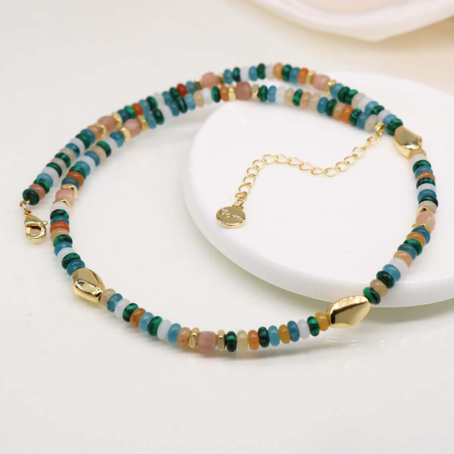 POM - Blue mix bead necklace