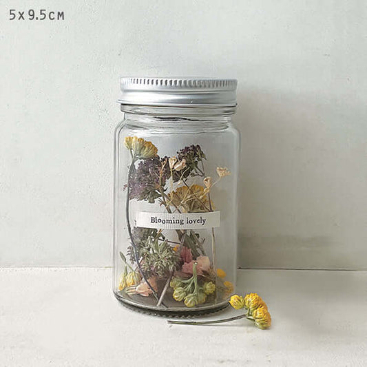 East of India - Dried flowers in jar 'Blooming Lovely'