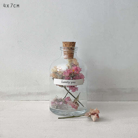 East of India - Dried flowers in bottle 'Lovely you'