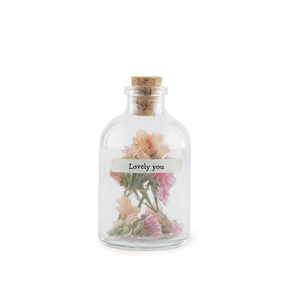 East of India - Dried flowers in bottle 'Lovely you'