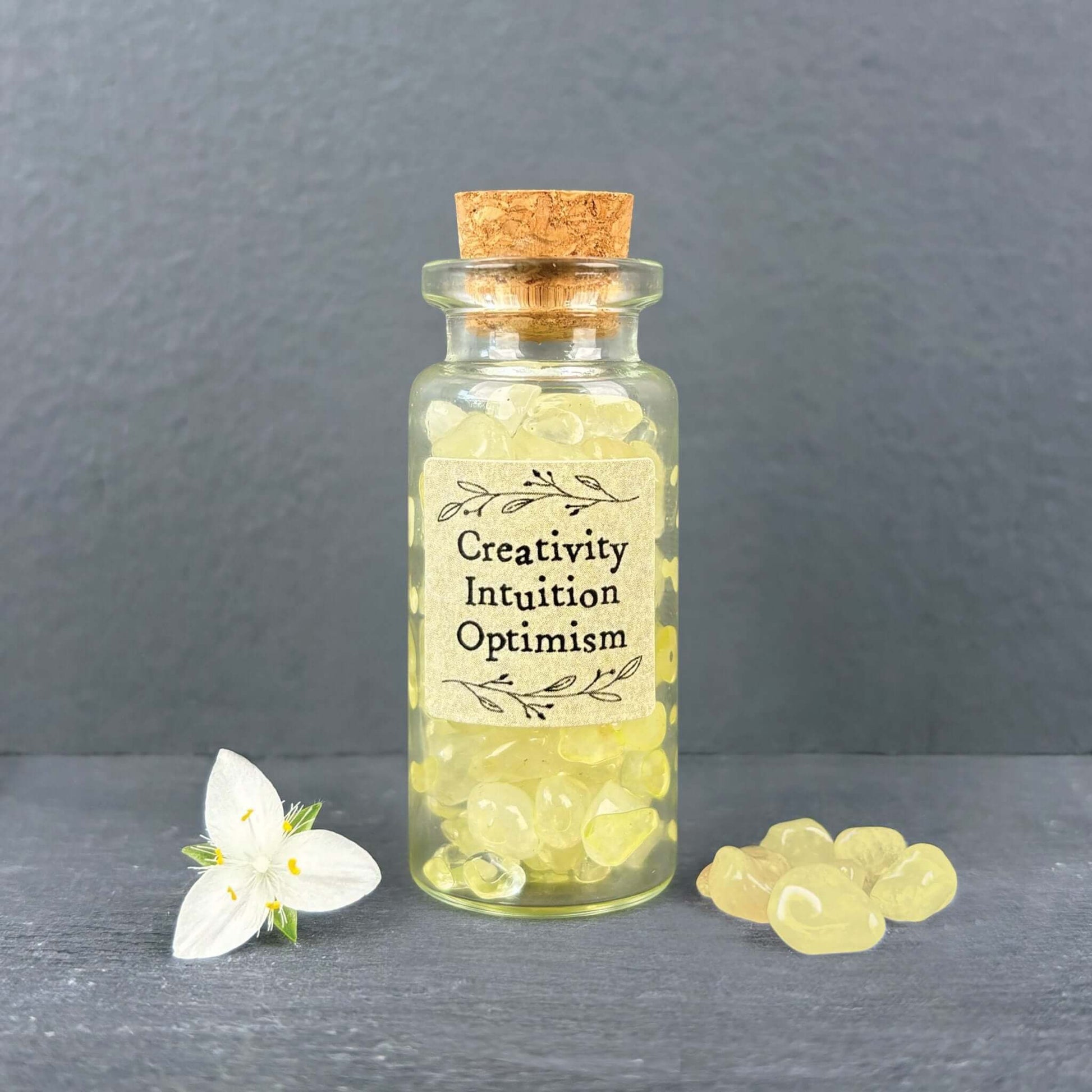 East of India - Bottle of crystals 'Yellow Aventurine'