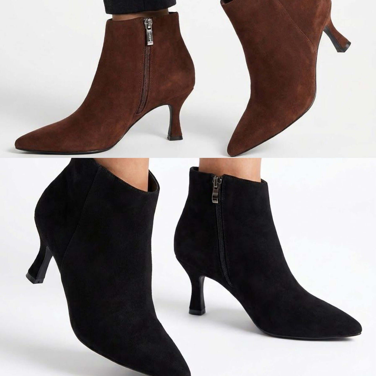 Faux Suede Heeled Stiletto Boot