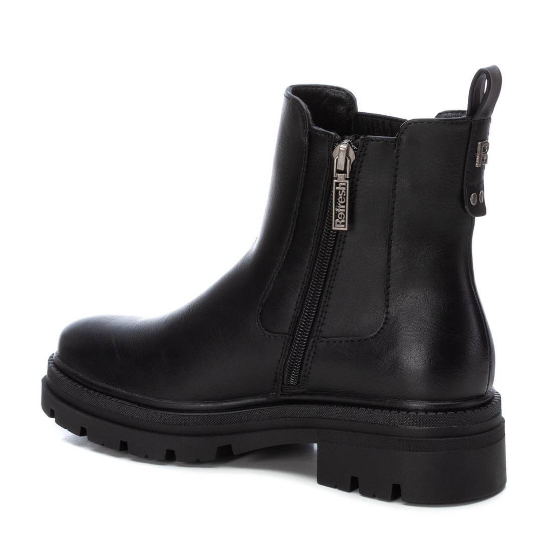 Refresh - Black Faux Leather Chunky Chelsea Boot