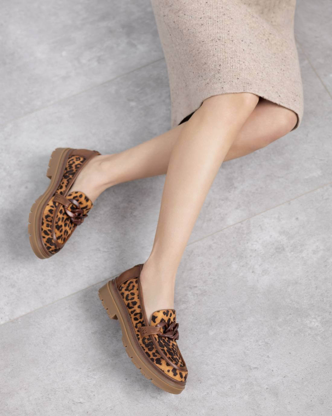 Refresh - Leopard Faux Leather Chunky Loafer