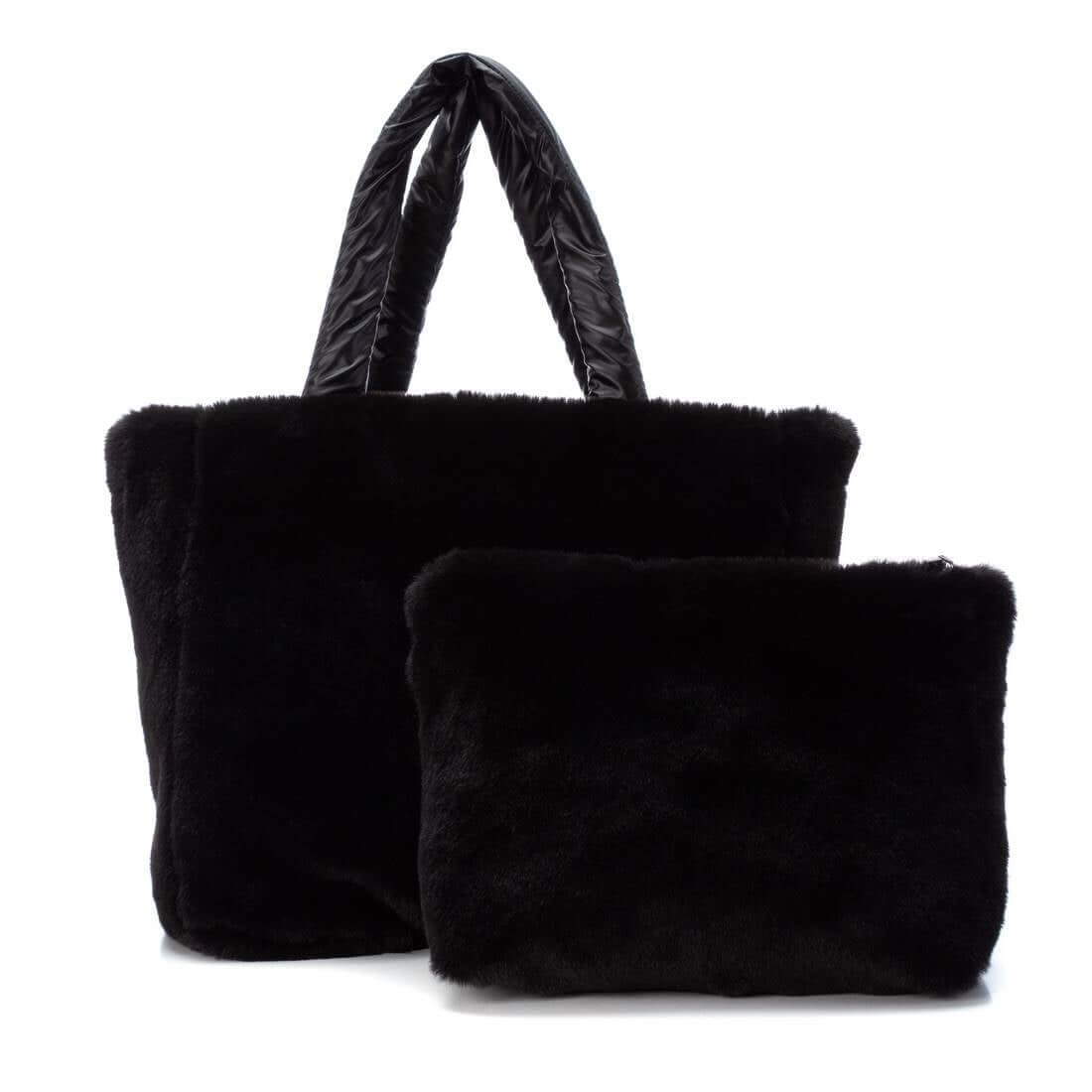 XTI Black Textile Ladies Bag (reversible & includes a separate pouch bag)