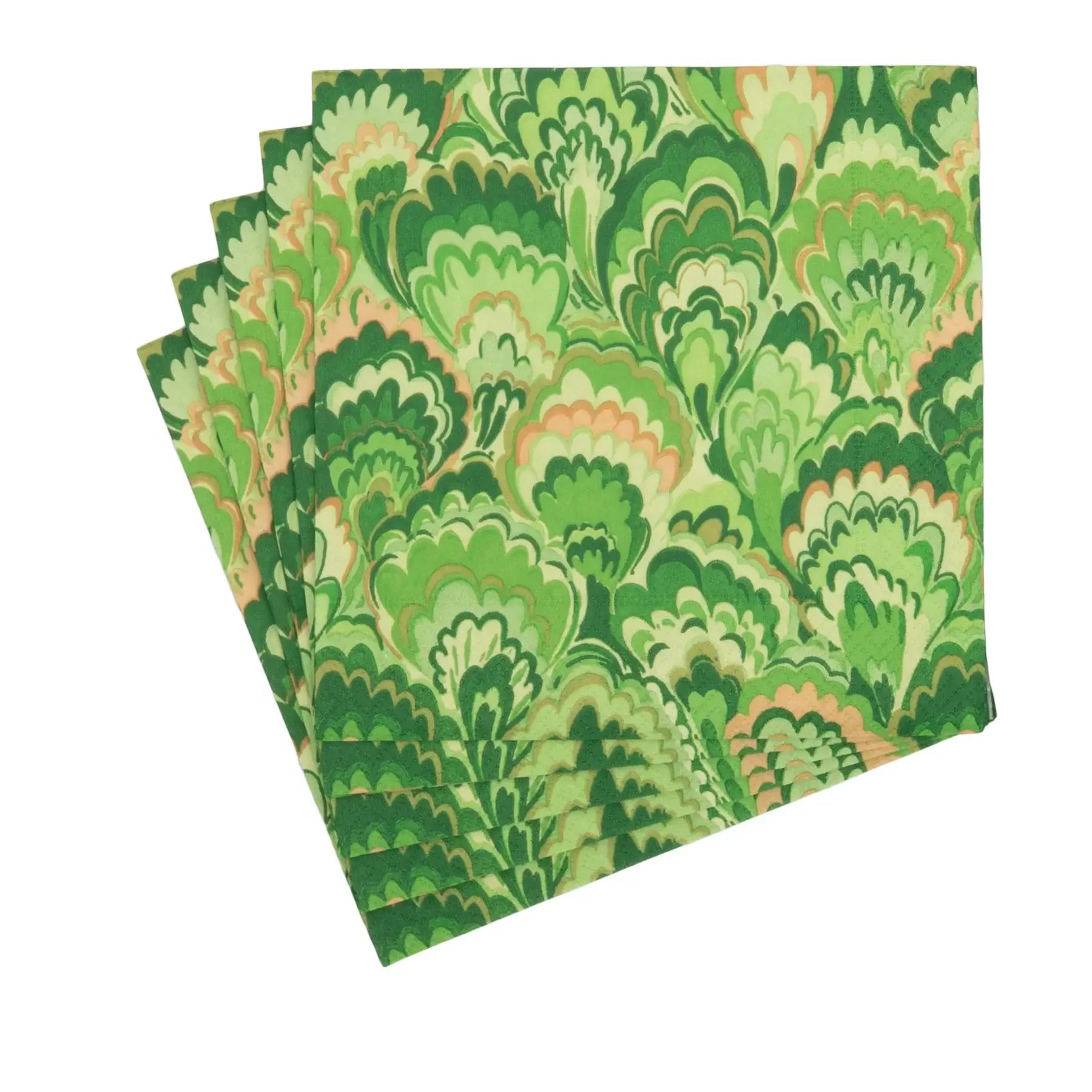 Marbled Ceramica Green Luncheon Napkins - Pack of 20