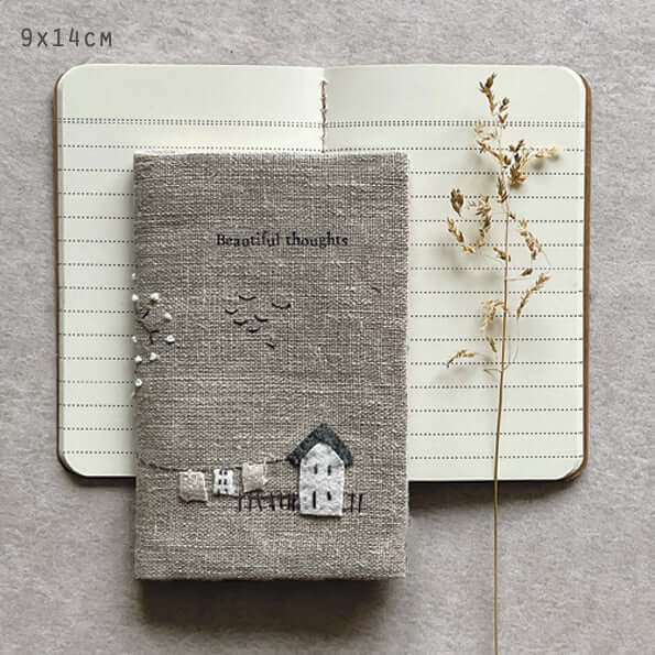 East of India Small linen book - 'Beautiful thoughts'