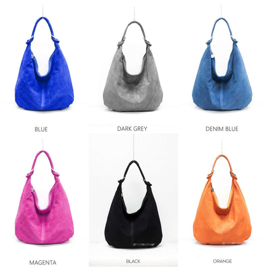 Real Suede Buckle Strap Detail Shoulder Bag