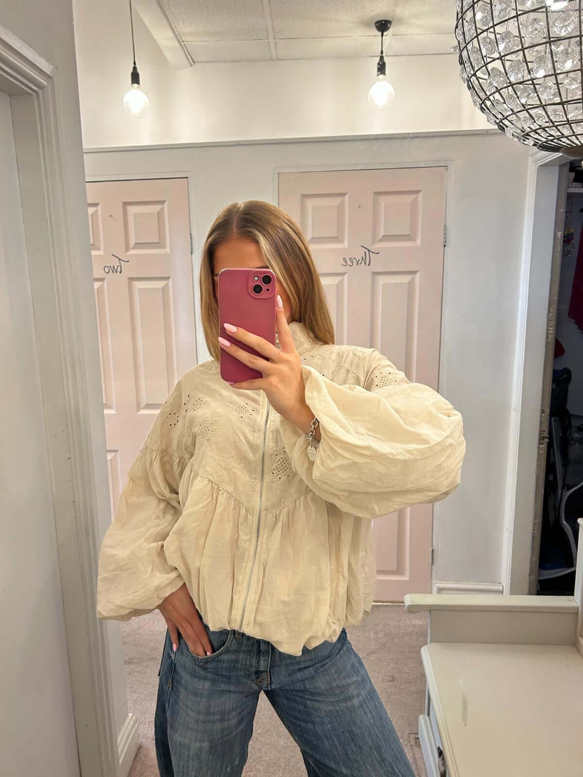 Broderie Anglaise Daisy Bomber Jacket