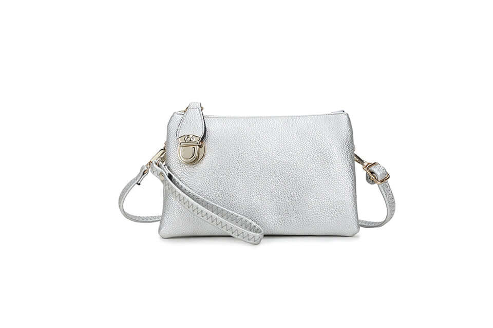 Ladies Silver Buckle Clutch bag