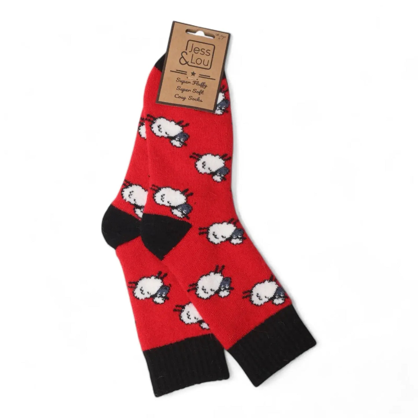 Jess & Lou - Shaggy Sheep Ribbed Cosy Socks