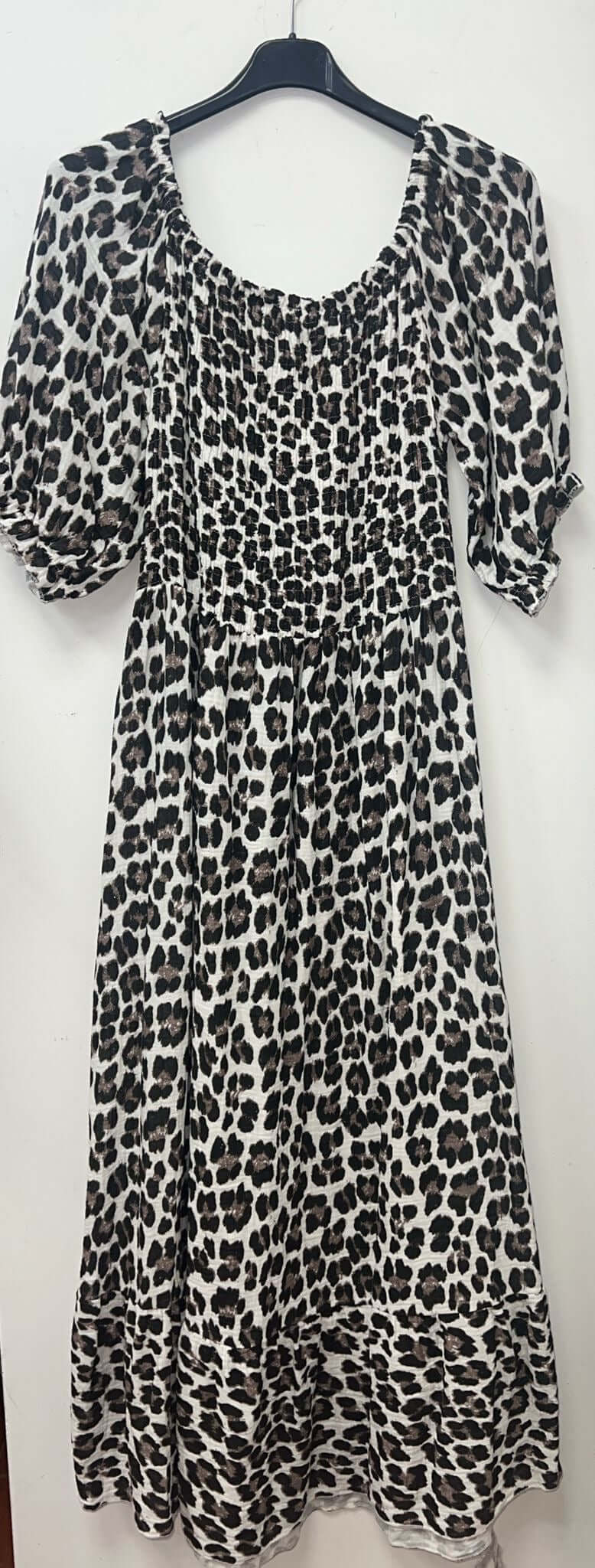 Lennie Leopard Print Bardot Maxi Dress