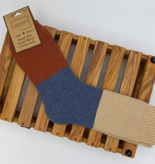 Jasper's - Men's Bold Colour Block Rib Cosy Socks