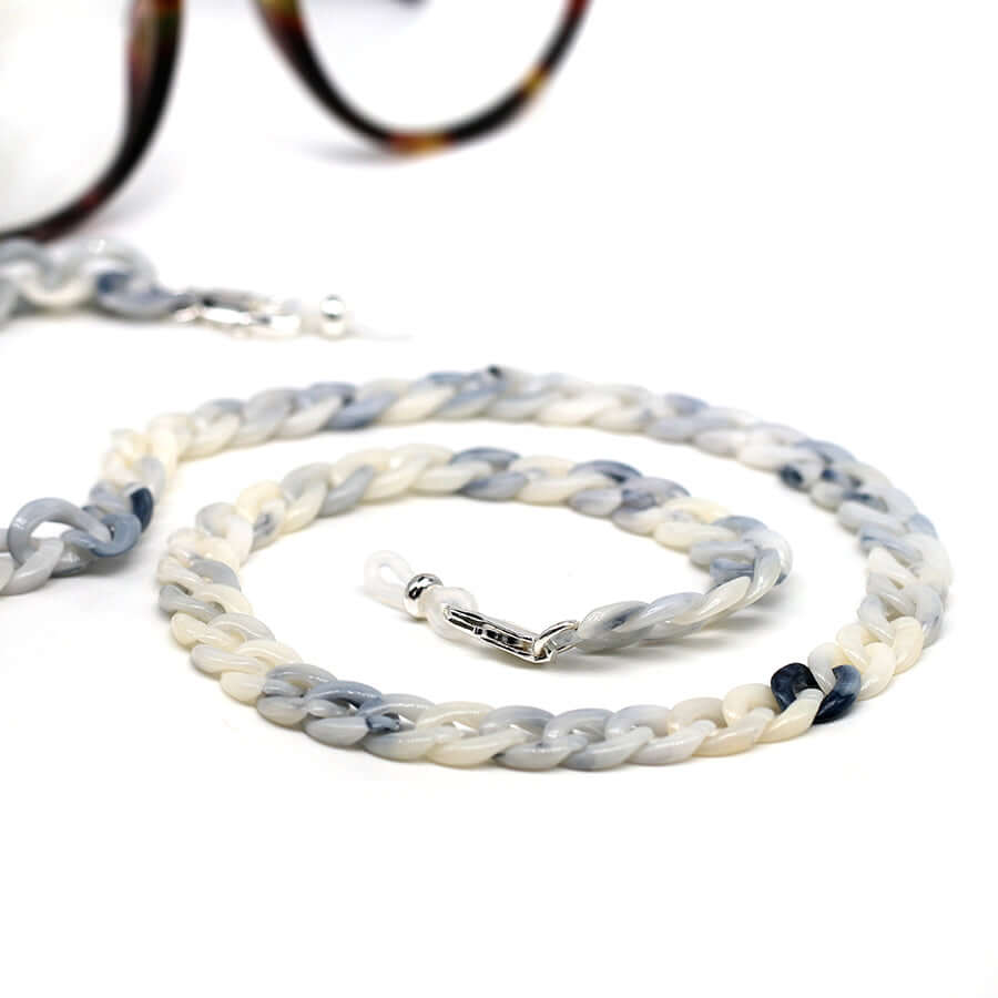 OM925 - Blue and white acrylic glasses chain
