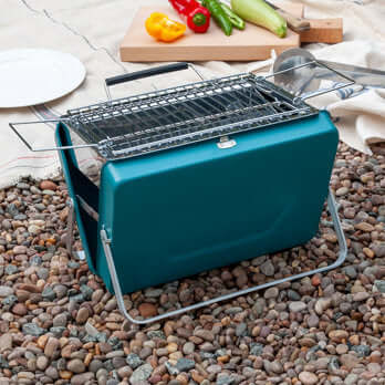 Portable Suitcase BBQ - Petrol Blue