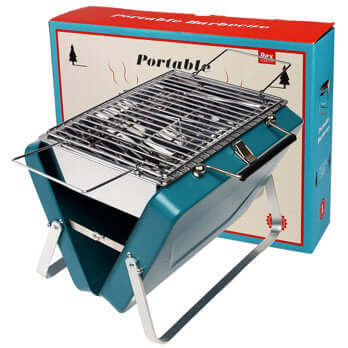 Portable Suitcase BBQ - Petrol Blue