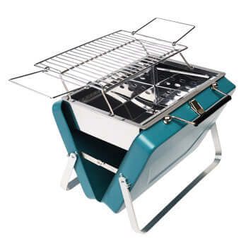Portable Suitcase BBQ - Petrol Blue