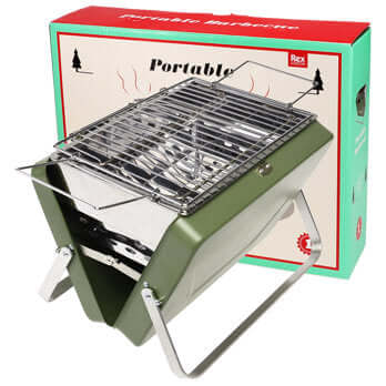 Portable suitcase BBQ - Khaki green