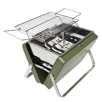 Portable suitcase BBQ - Khaki green