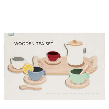Wooden toy tea playset