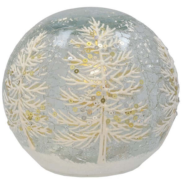 Christmas Crackle LED Ball White Tree Small