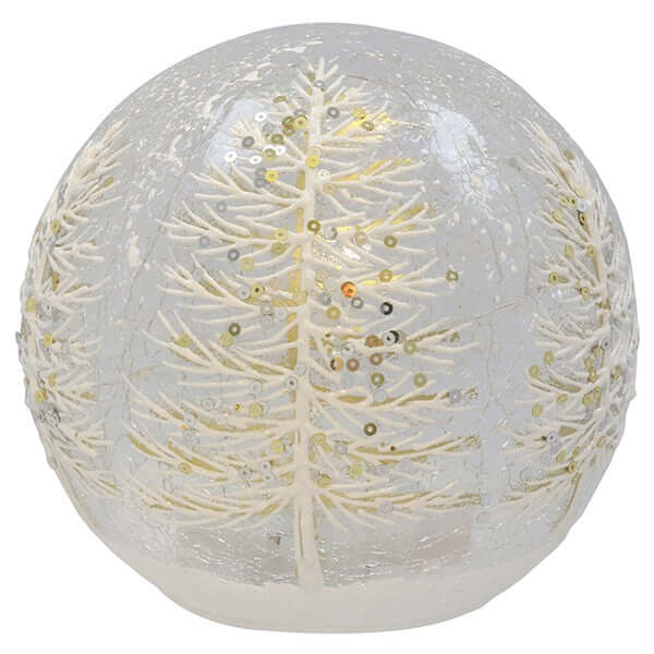 Christmas Crackle LED Ball White Tree Large