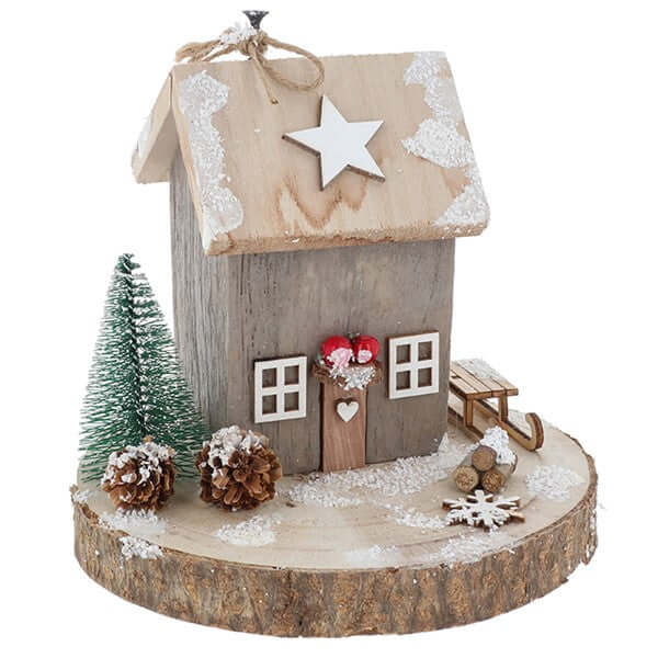 Folk Art Christmas Cottage Large