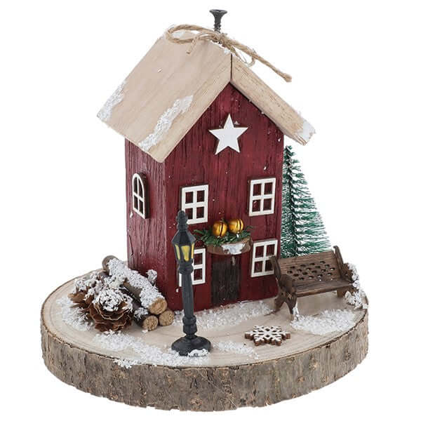 Folk Art Christmas Cottage Tall