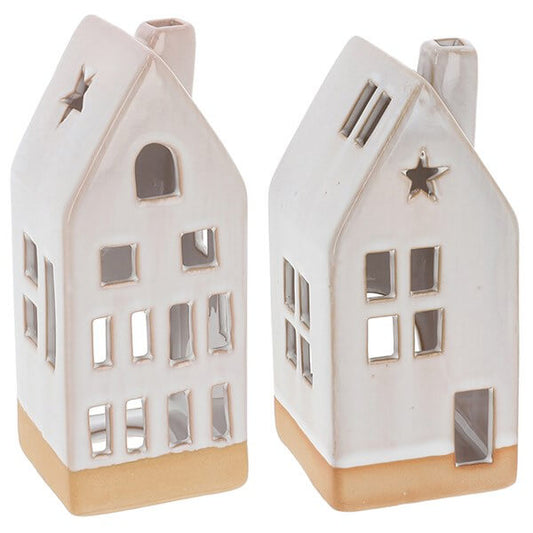 Christmas Star Glazed House Tealight