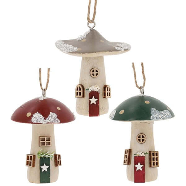 Folk Art Christmas Hanging Toadstools