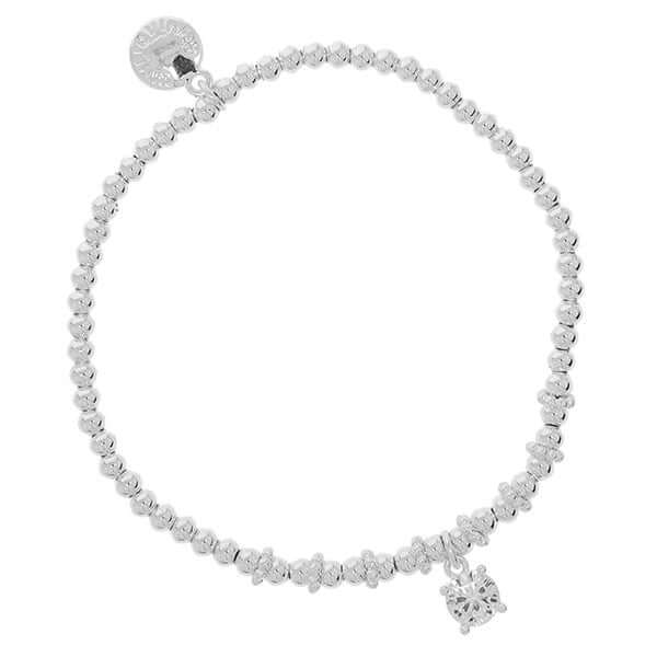 Stackable Silver Plated Bracelet Crystal Drop