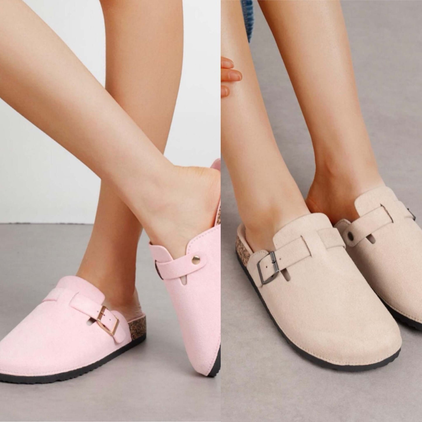 Lizzy Faux Suede Buckle Mule