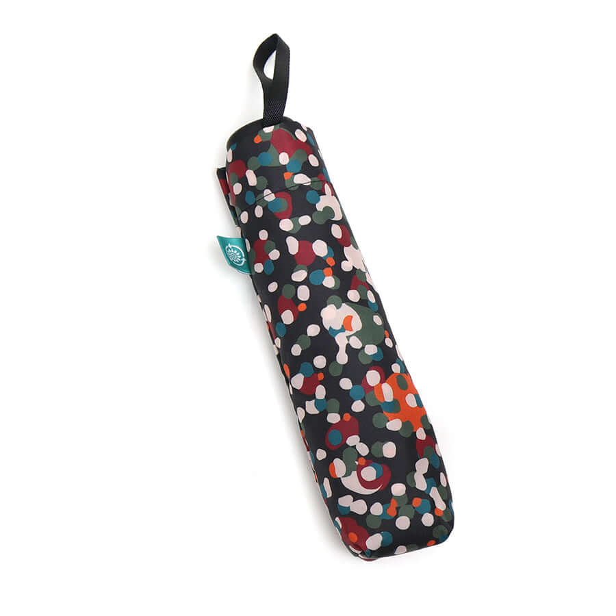 POM925 Red mix dot print recycled umbrella