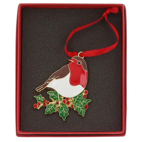 Xmas Treasures Robin On Holly