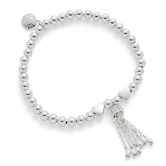 Dainty Silver Plated Tassel Boxed Bracelet