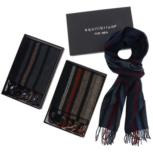 EQ For Men - Stripes Fringed Scarf