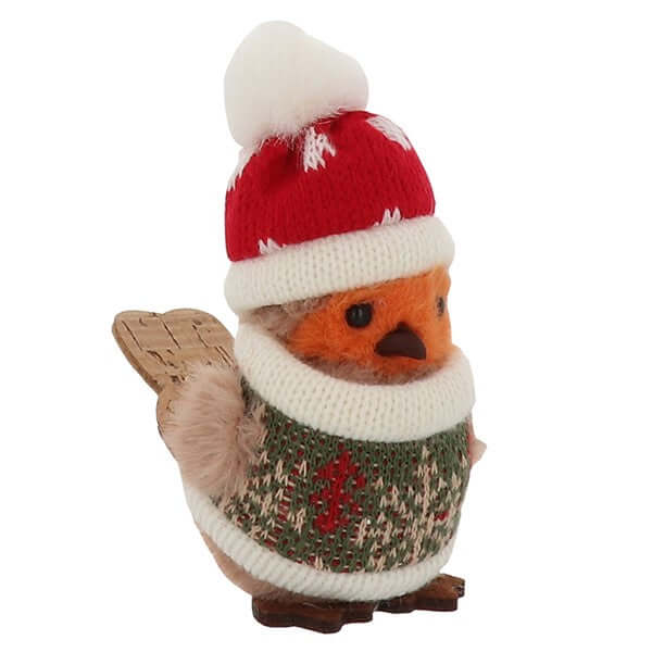 Christmas Jumper Robin Decoration Sitting