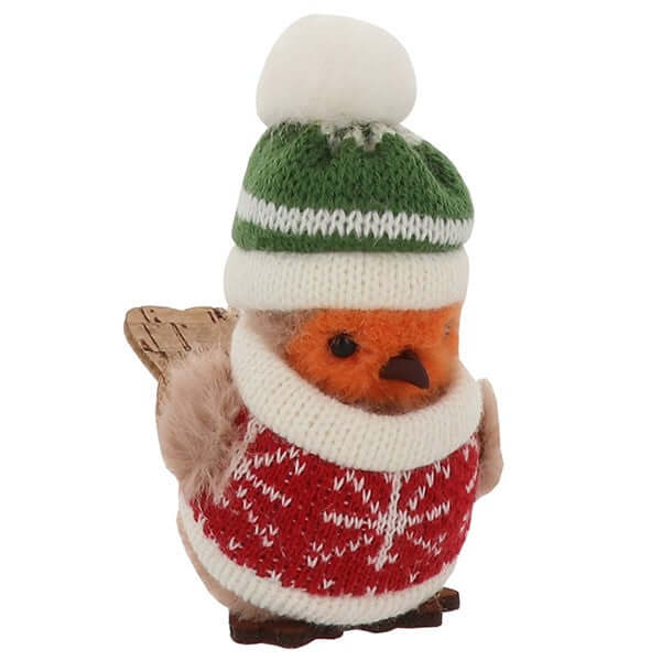 Christmas Jumper Robin Decoration Sitting