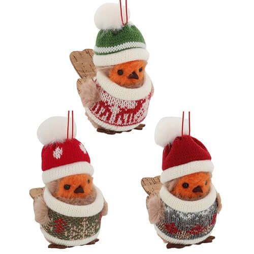 Christmas Jumper Robin Decoration Hanging
