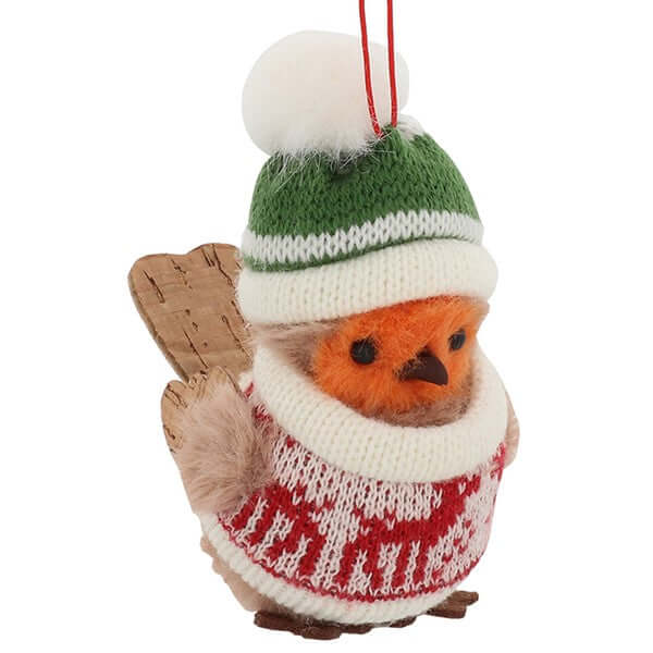 Christmas Jumper Robin Decoration Hanging