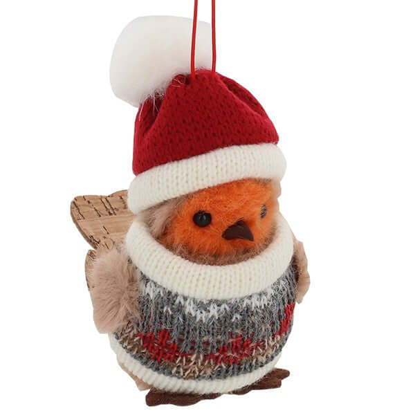 Christmas Jumper Robin Decoration Hanging